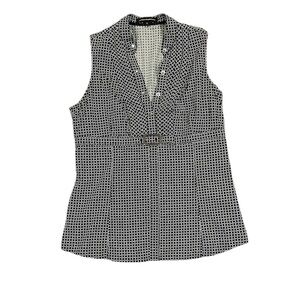 Express Design Studio Black & White Sleeveless Top With Buckle